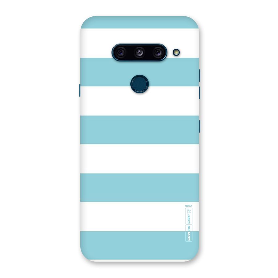 Pastel Blue White Stripes Back Case for LG  V40 ThinQ