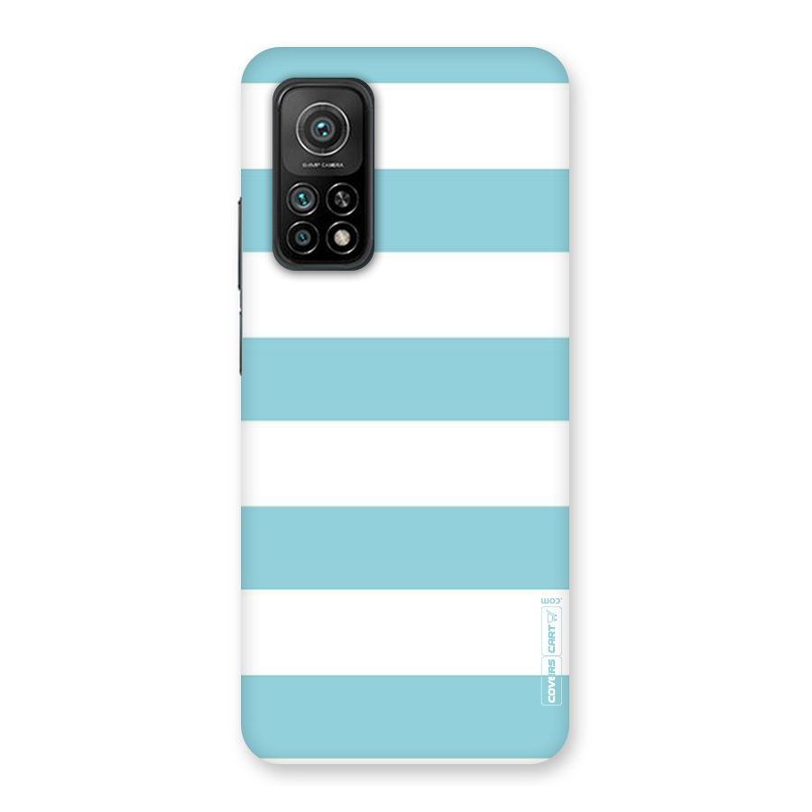 Pastel Blue White Stripes Back Case for Mi 10T Pro 5G