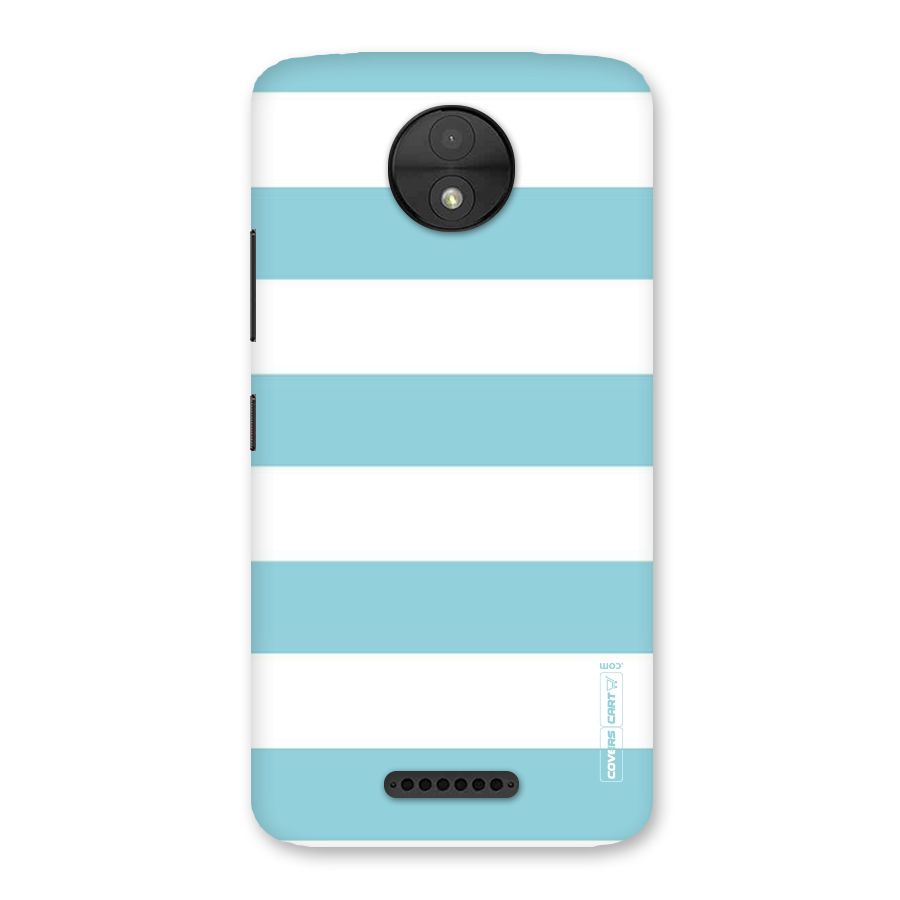 Pastel Blue White Stripes Back Case for Moto C