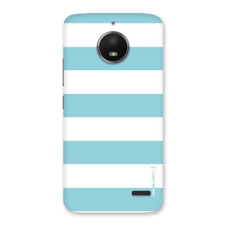Pastel Blue White Stripes Back Case for Moto E4