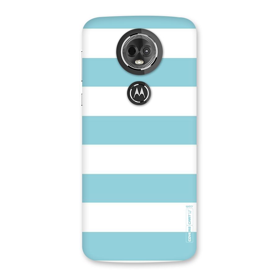 Pastel Blue White Stripes Back Case for Moto E5 Plus