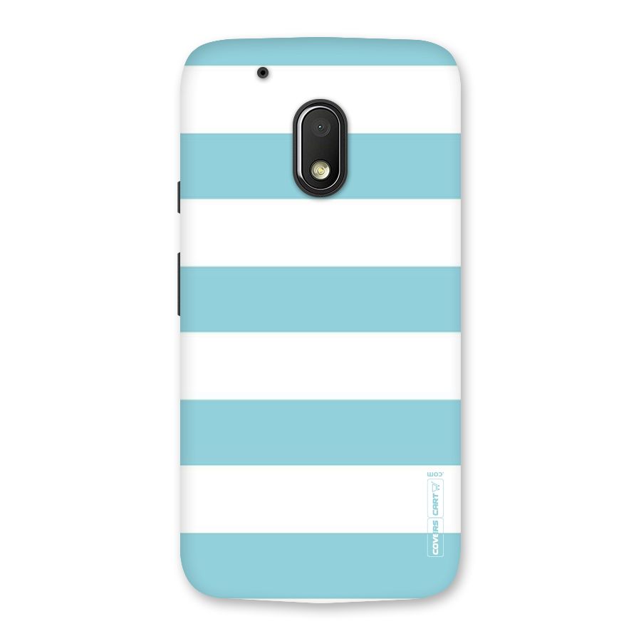 Pastel Blue White Stripes Back Case for Moto G4 Play