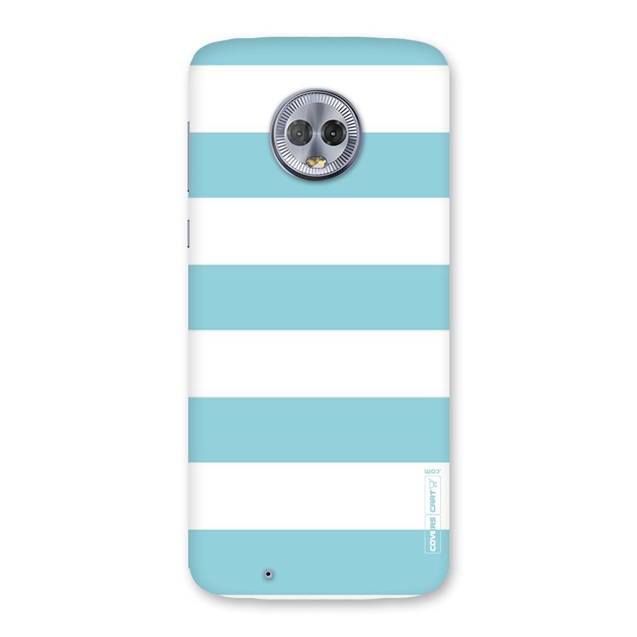 Pastel Blue White Stripes Back Case for Moto G6