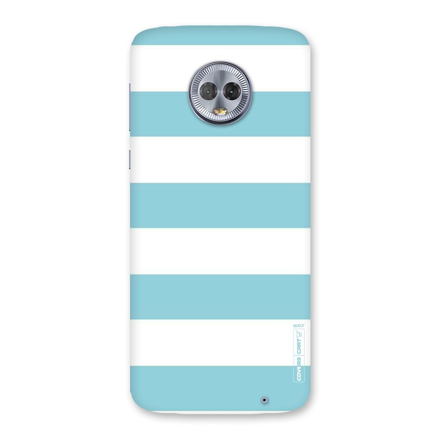 Pastel Blue White Stripes Back Case for Moto G6 Plus