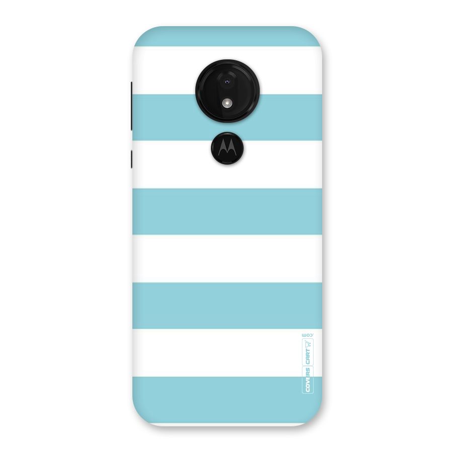 Pastel Blue White Stripes Back Case for Moto G7 Power