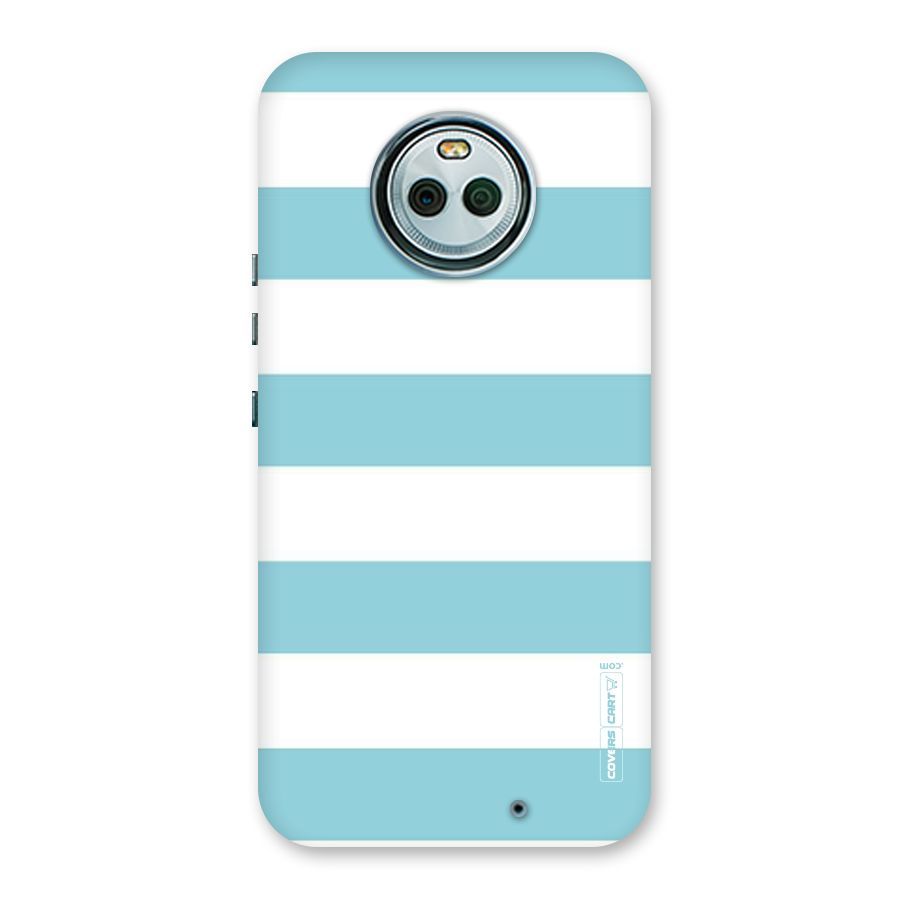 Pastel Blue White Stripes Back Case for Moto X4