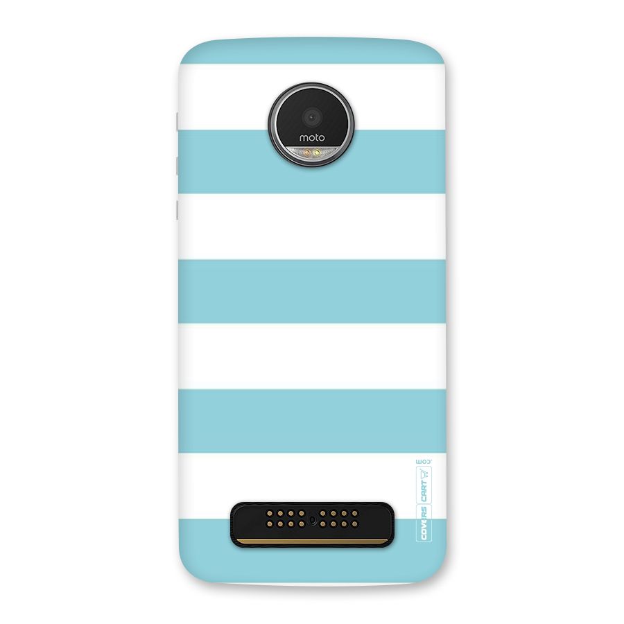 Pastel Blue White Stripes Back Case for Moto Z Play