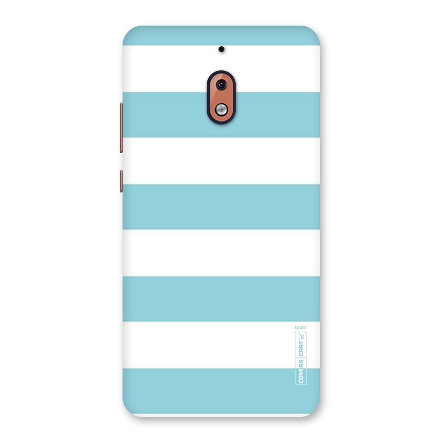 Pastel Blue White Stripes Back Case for Nokia 2.1