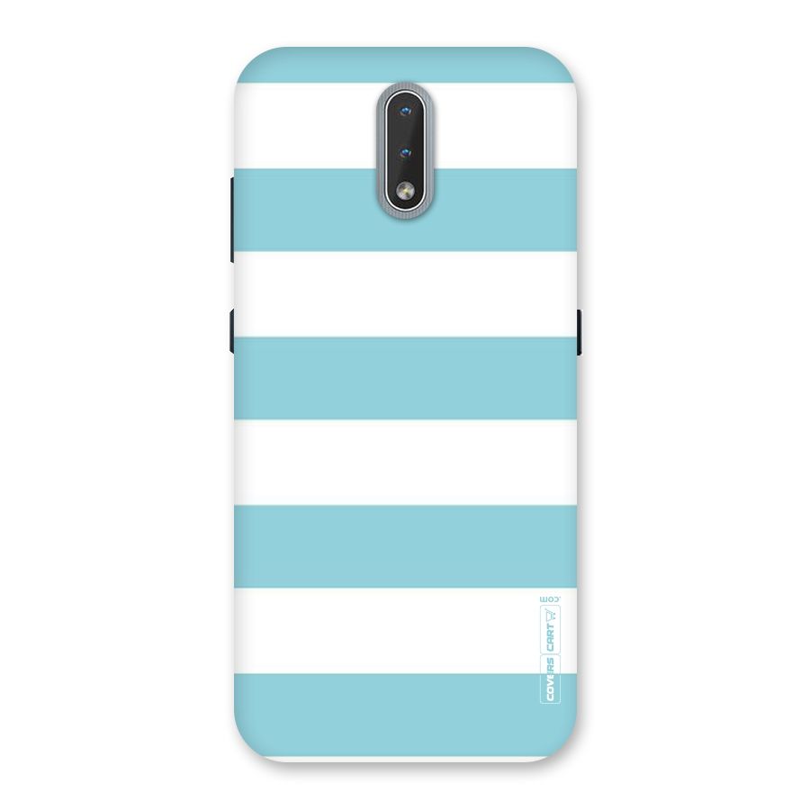 Pastel Blue White Stripes Back Case for Nokia 2.3