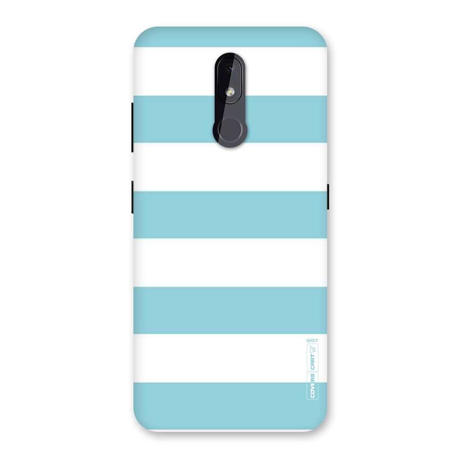 Pastel Blue White Stripes Back Case for Nokia 3.2