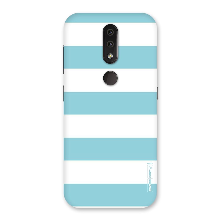 Pastel Blue White Stripes Back Case for Nokia 4.2