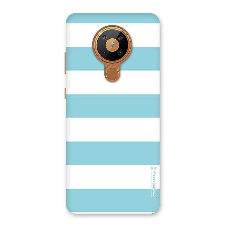 Pastel Blue White Stripes Back Case for Nokia 5.3