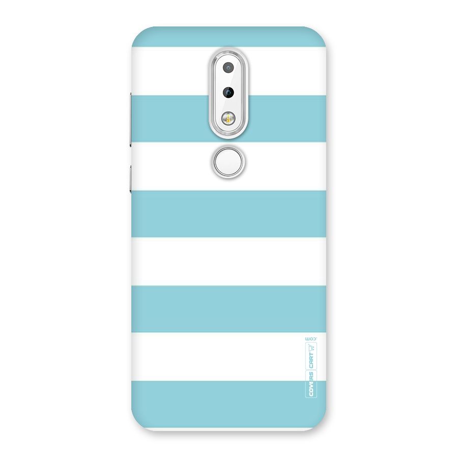Pastel Blue White Stripes Back Case for Nokia 6.1 Plus