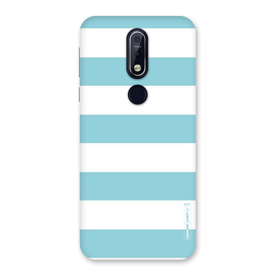 Pastel Blue White Stripes Back Case for Nokia 7.1