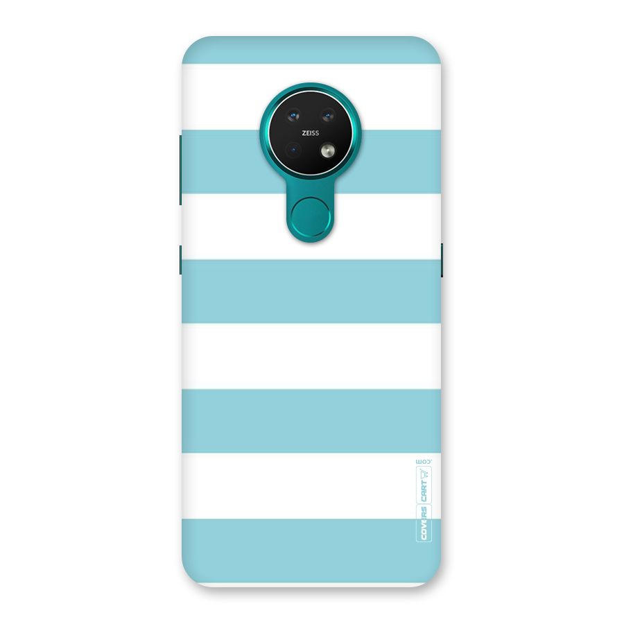 Pastel Blue White Stripes Back Case for Nokia 7.2