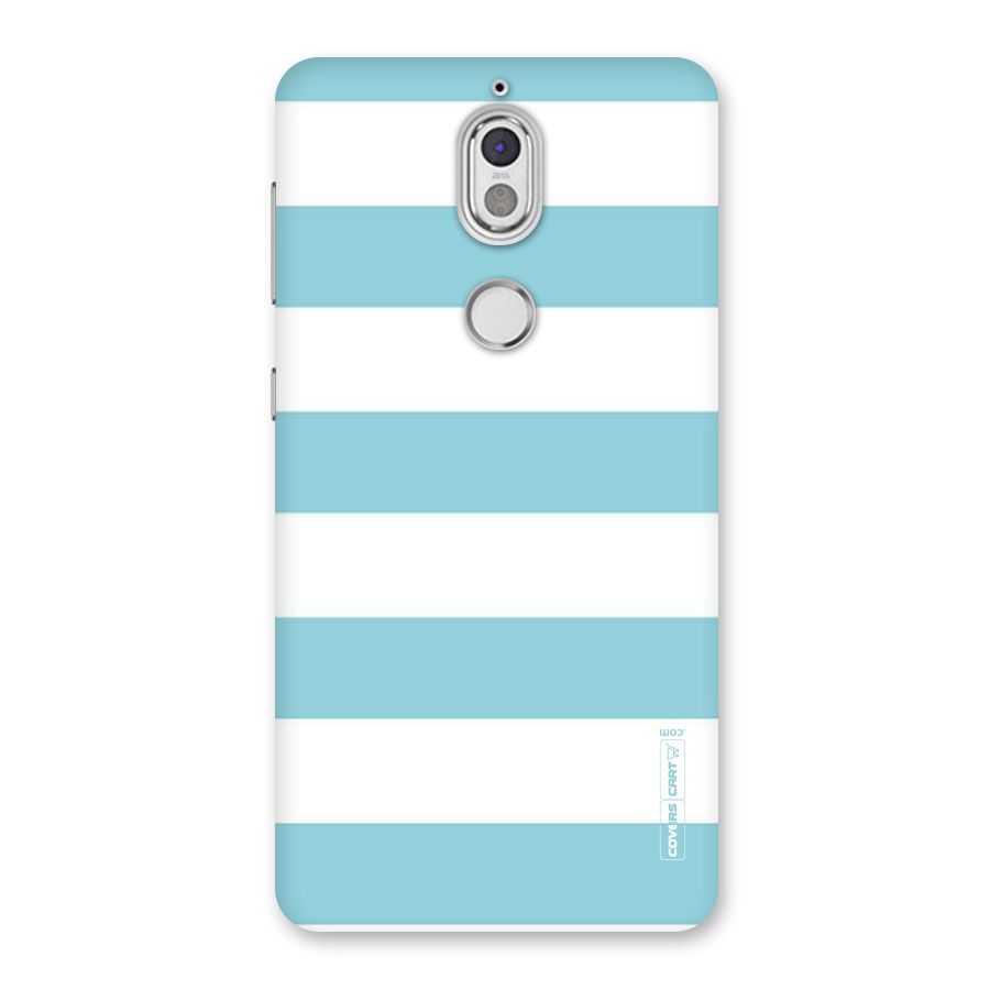 Pastel Blue White Stripes Back Case for Nokia 7