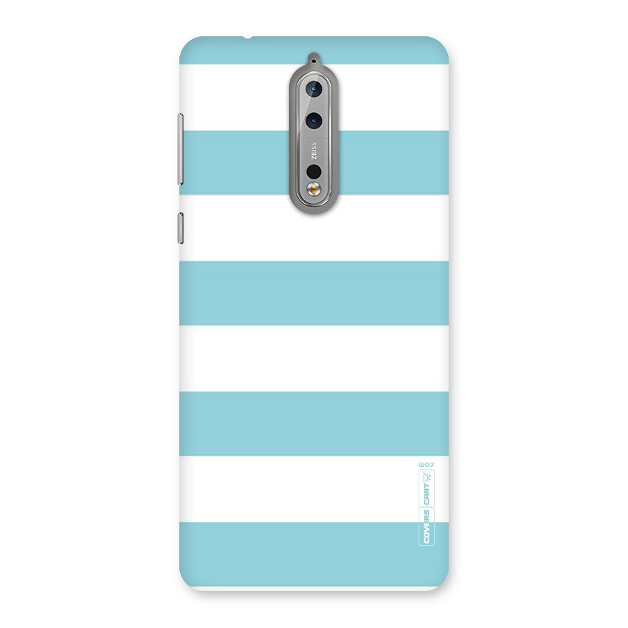 Pastel Blue White Stripes Back Case for Nokia 8