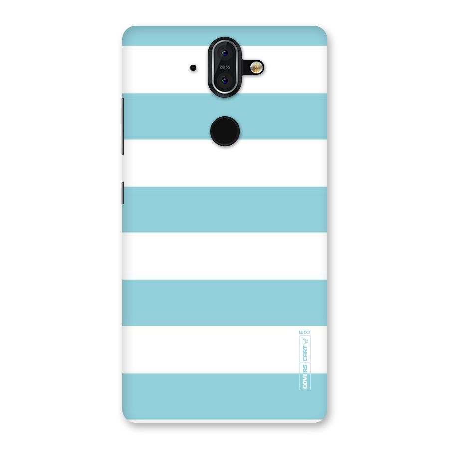 Pastel Blue White Stripes Back Case for Nokia 8 Sirocco