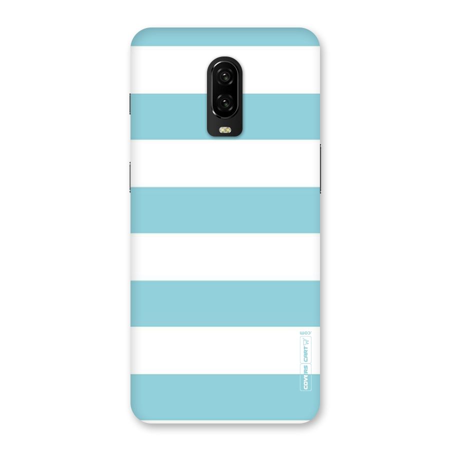 Pastel Blue White Stripes Back Case for OnePlus 6T