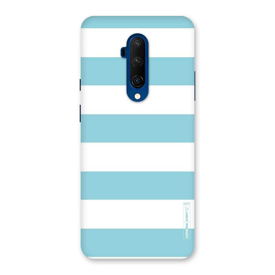 Pastel Blue White Stripes Back Case for OnePlus 7T Pro