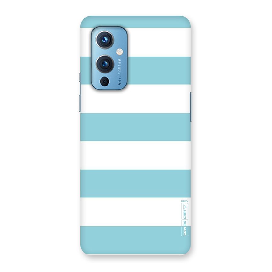 Pastel Blue White Stripes Back Case for OnePlus 9