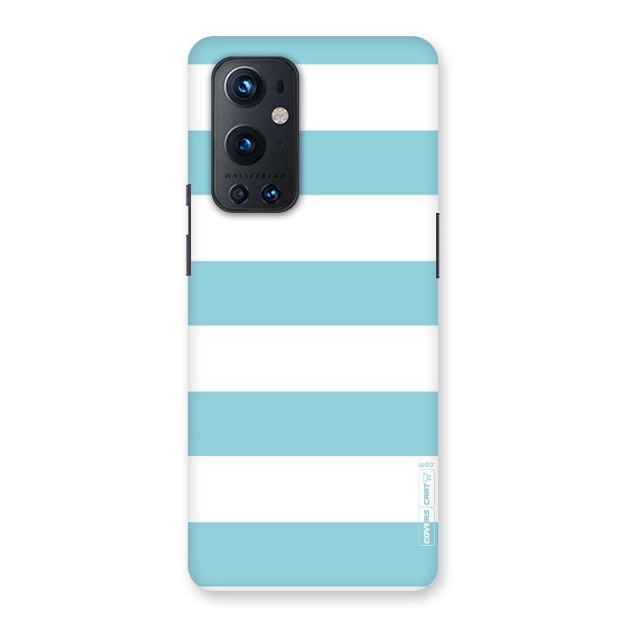 Pastel Blue White Stripes Back Case for OnePlus 9 Pro