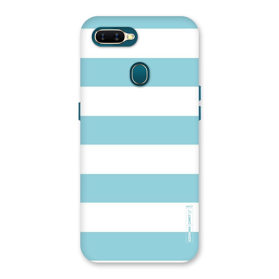Pastel Blue White Stripes Back Case for Oppo A11k