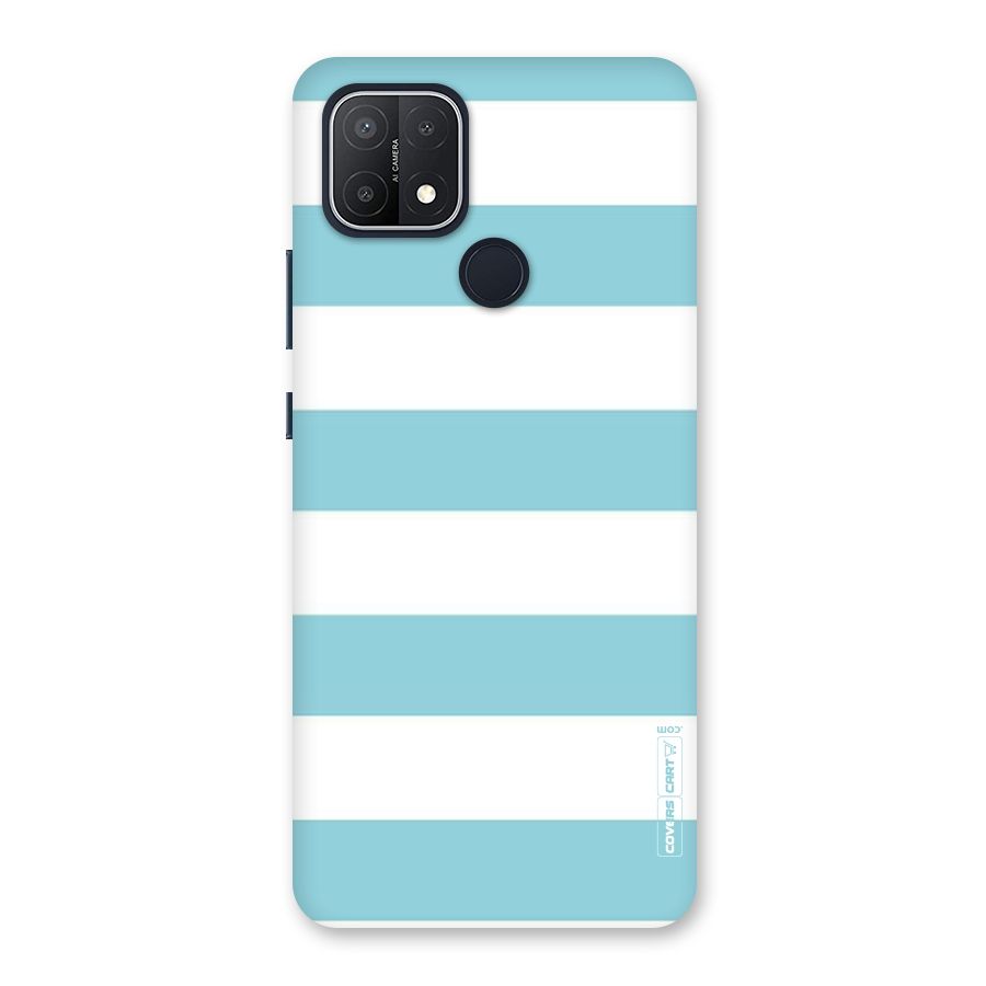 Pastel Blue White Stripes Back Case for Oppo A15