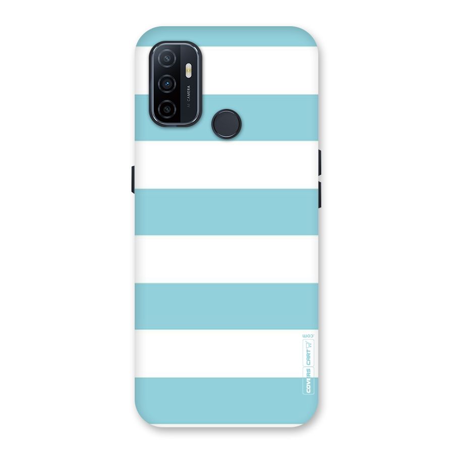 Pastel Blue White Stripes Back Case for Oppo A32