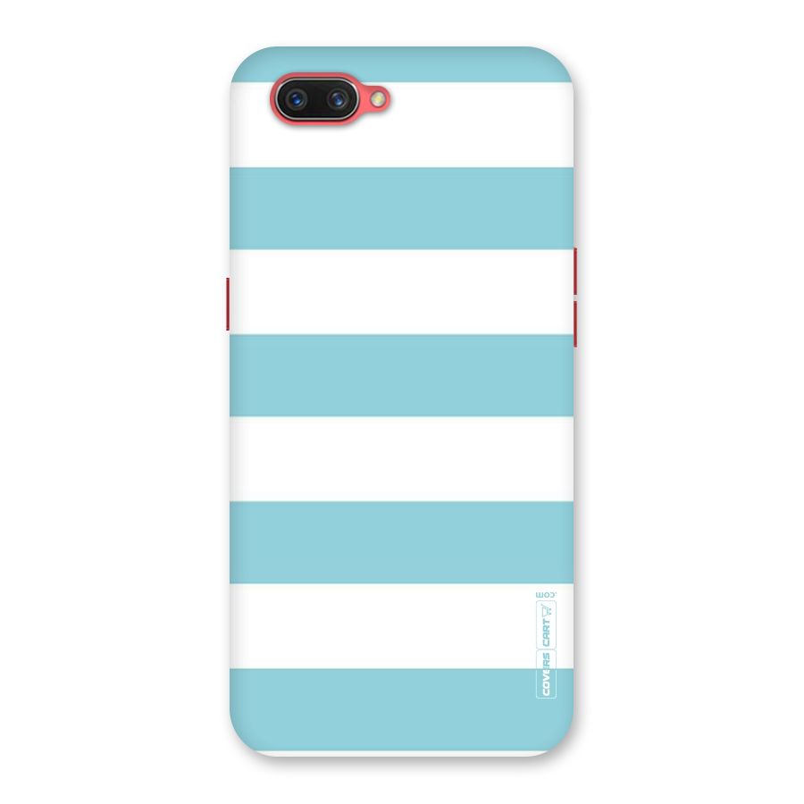 Pastel Blue White Stripes Back Case for Oppo A3s