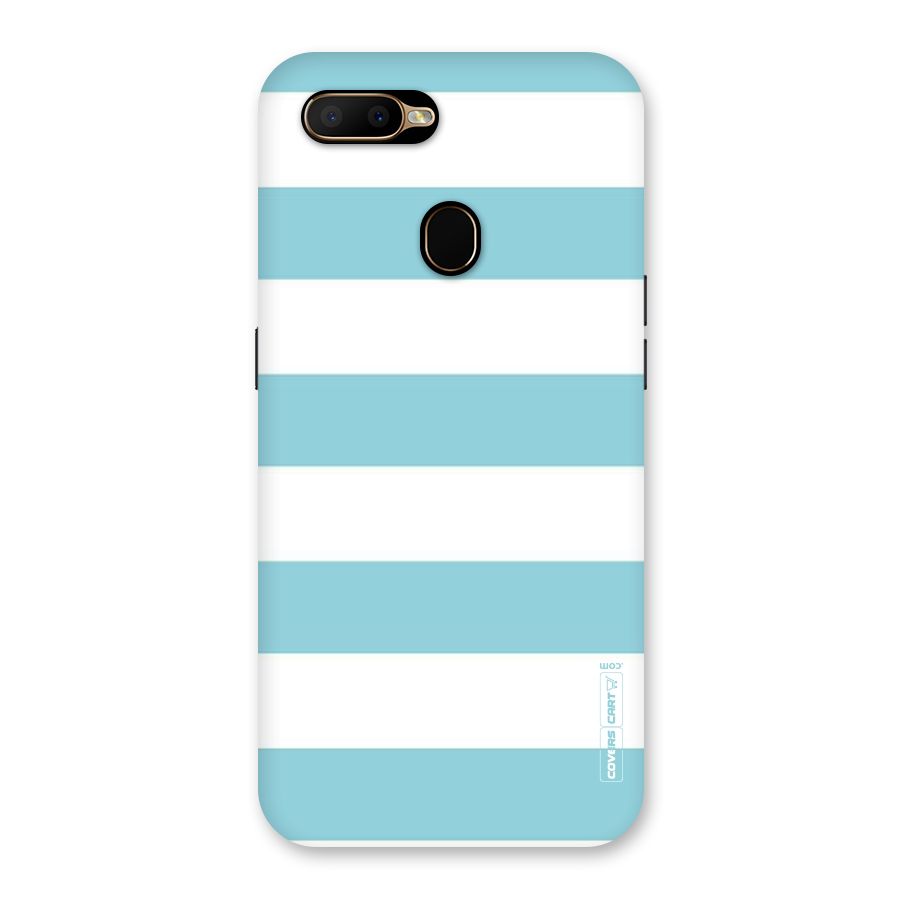 Pastel Blue White Stripes Back Case for Oppo A5s