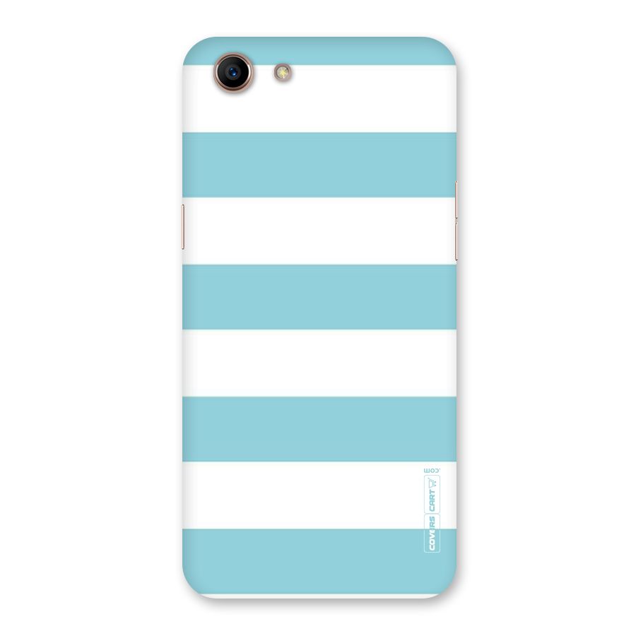 Pastel Blue White Stripes Back Case for Oppo A83 (2018)