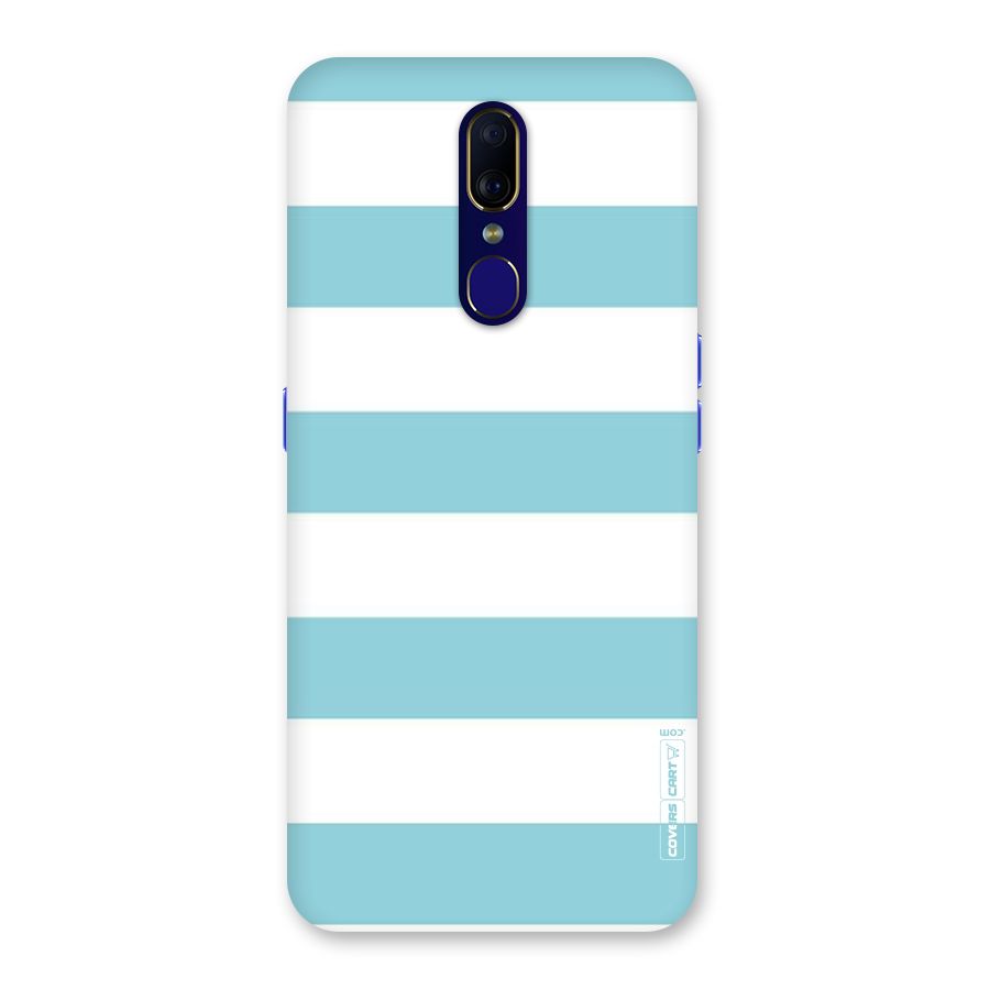 Pastel Blue White Stripes Back Case for Oppo F11