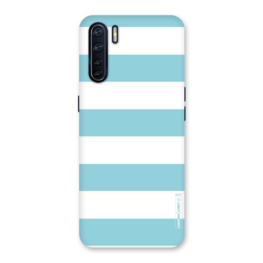 Pastel Blue White Stripes Back Case for Oppo F15