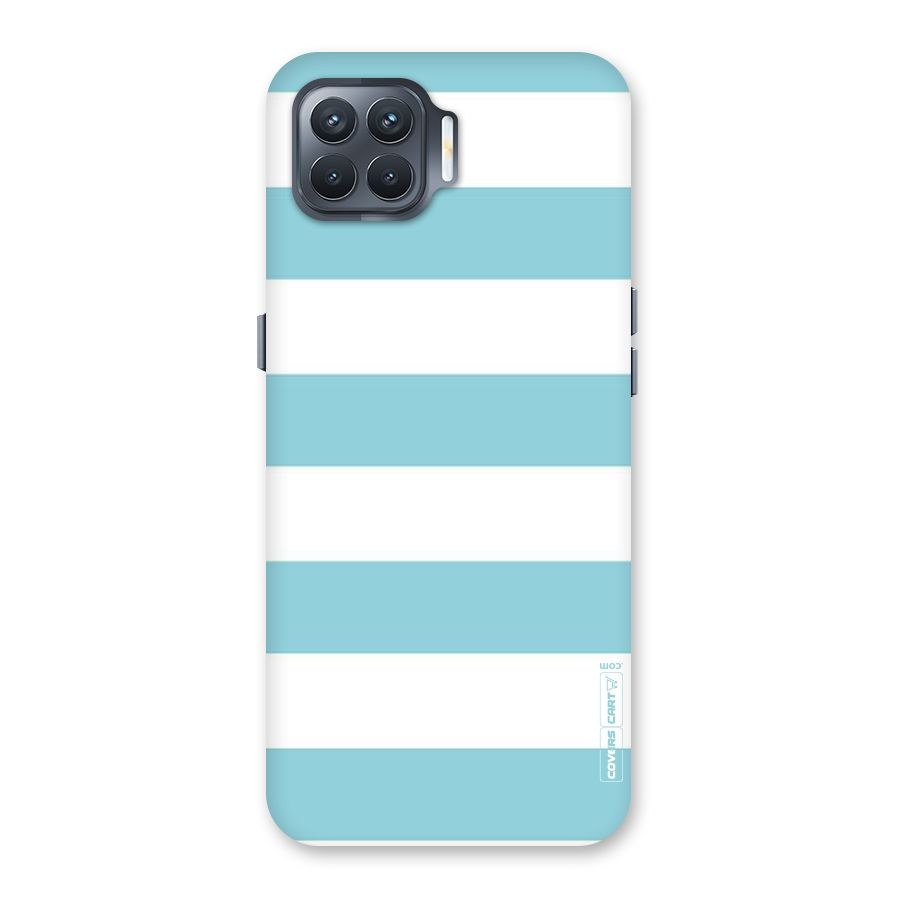 Pastel Blue White Stripes Back Case for Oppo F17 Pro