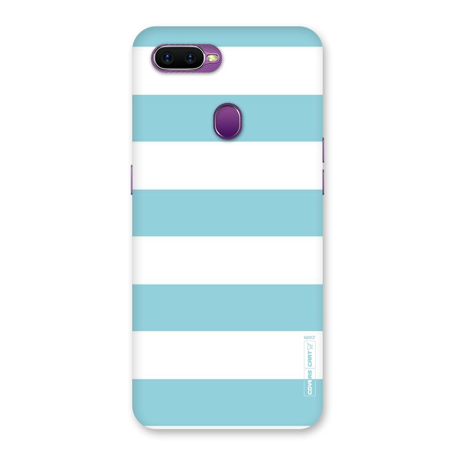 Pastel Blue White Stripes Back Case for Oppo F9