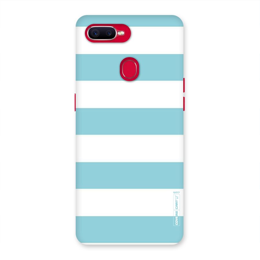 Pastel Blue White Stripes Back Case for Oppo F9 Pro