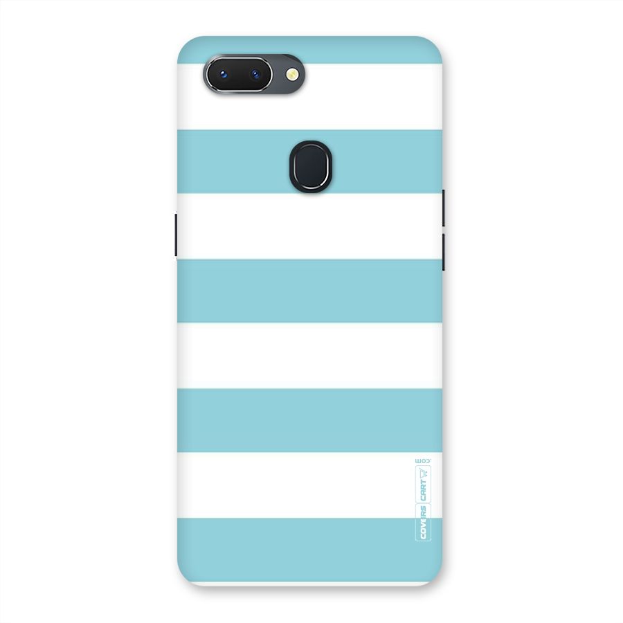Pastel Blue White Stripes Back Case for Oppo Realme 2