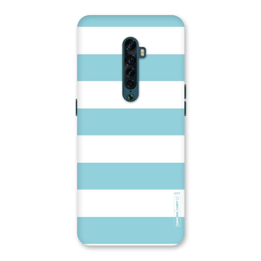 Pastel Blue White Stripes Back Case for Oppo Reno2