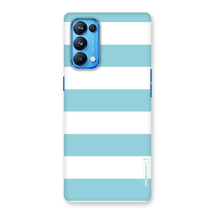 Pastel Blue White Stripes Back Case for Oppo Reno5 Pro 5G