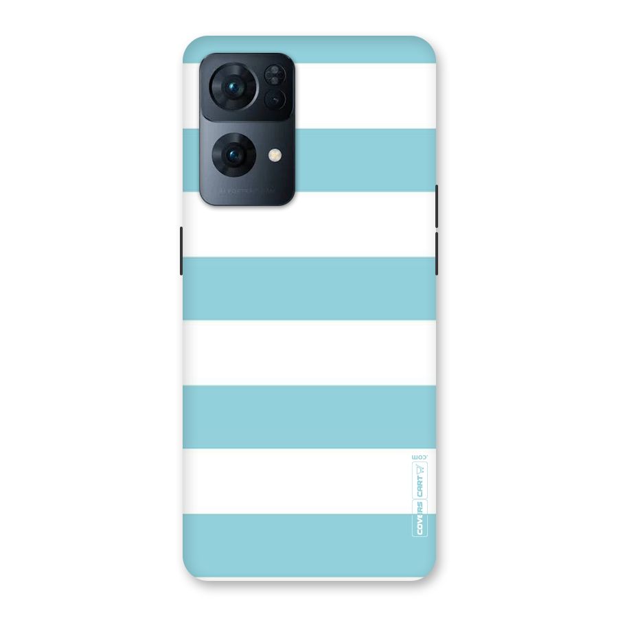 Pastel Blue White Stripes Back Case for Oppo Reno7 Pro 5G