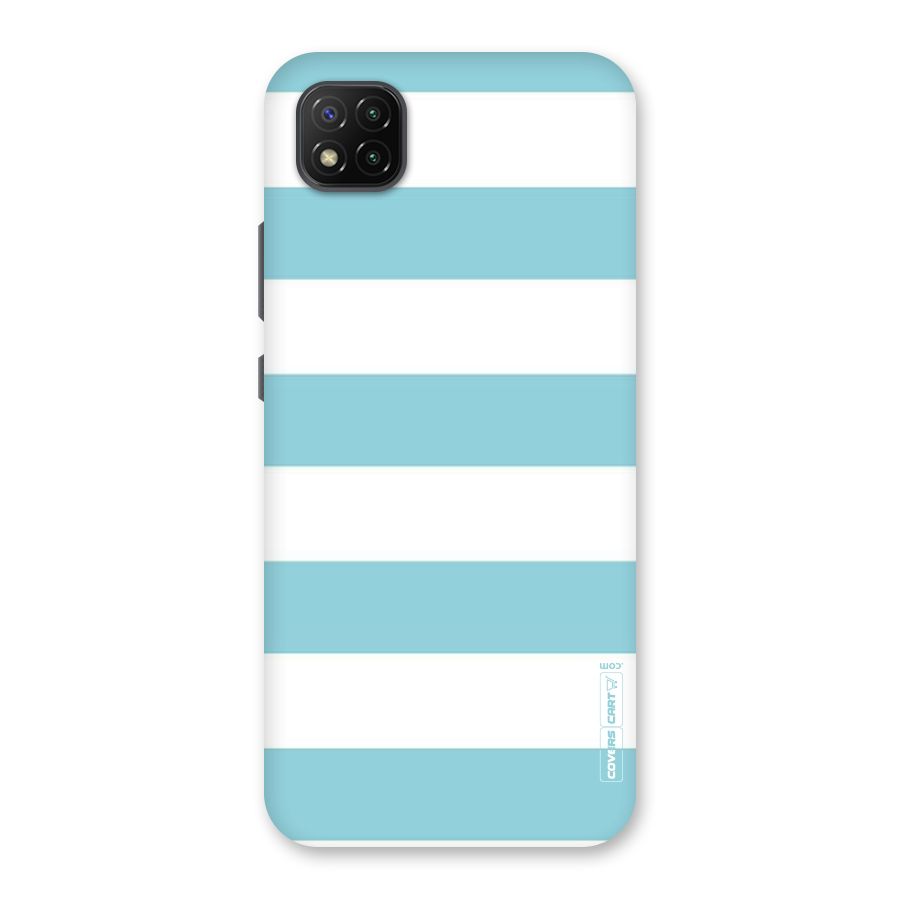 Pastel Blue White Stripes Back Case for Poco C3
