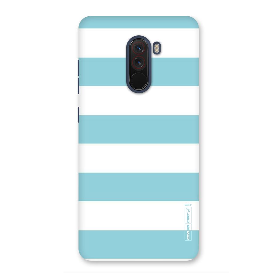 Pastel Blue White Stripes Back Case for Poco F1
