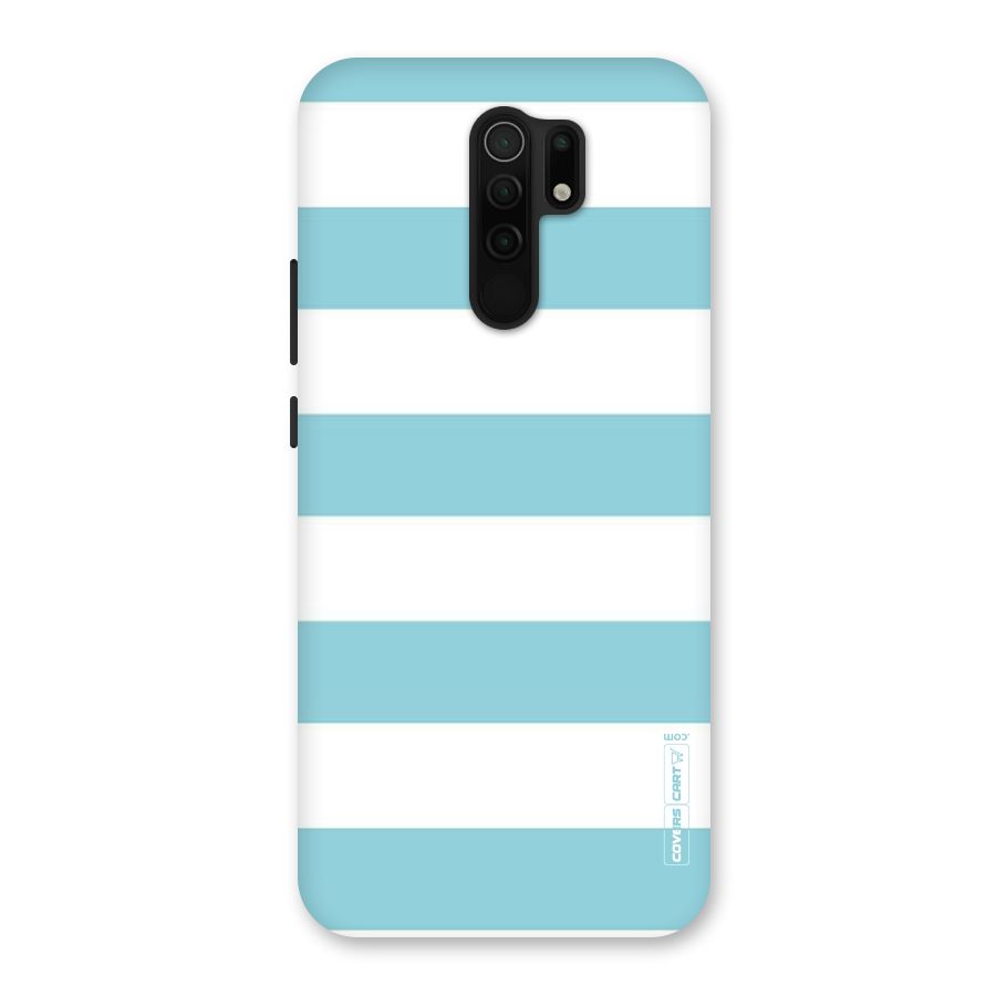 Pastel Blue White Stripes Back Case for Poco M2