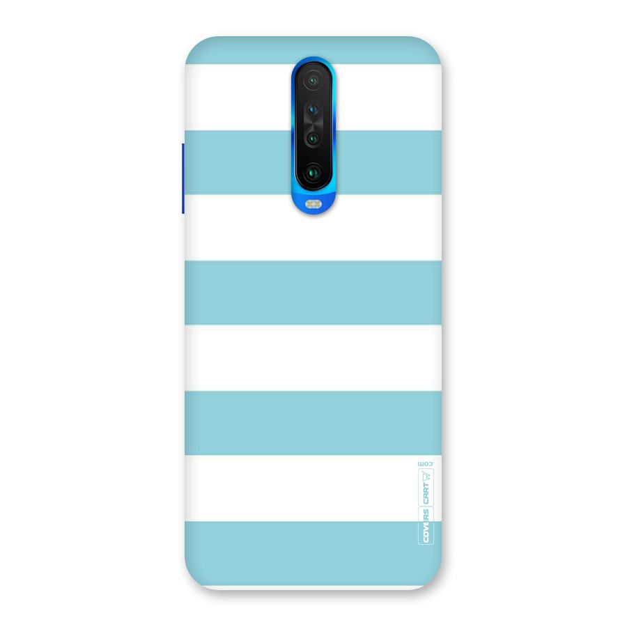 Pastel Blue White Stripes Back Case for Poco X2