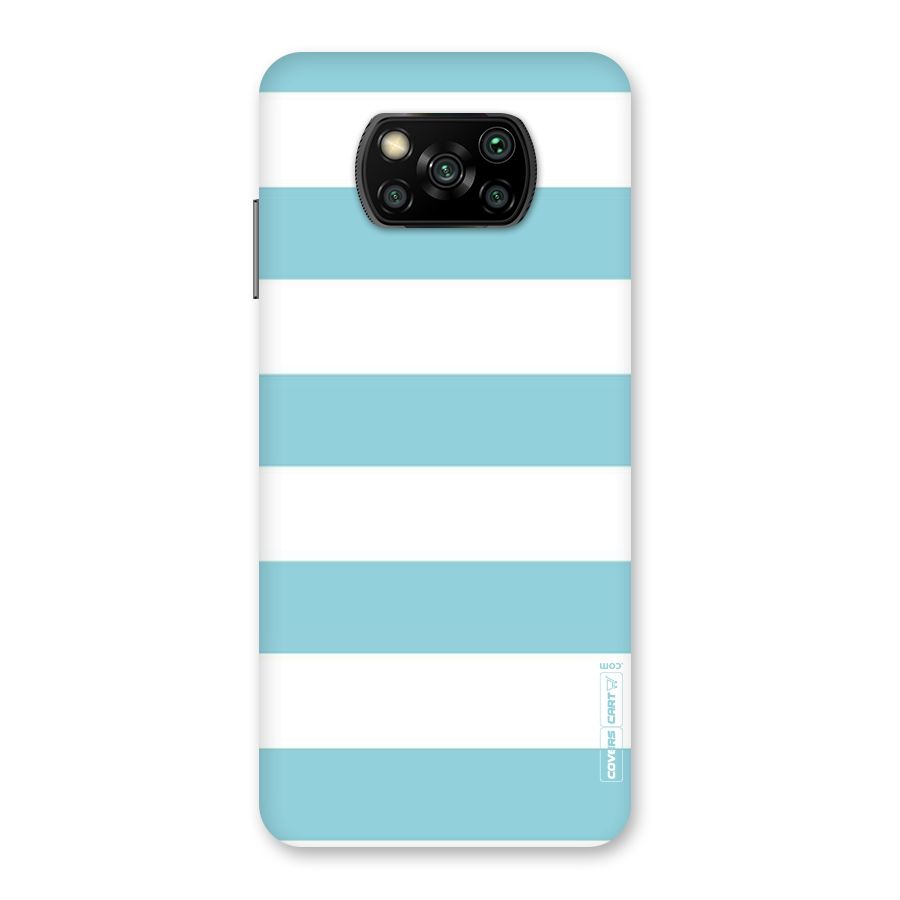 Pastel Blue White Stripes Back Case for Poco X3