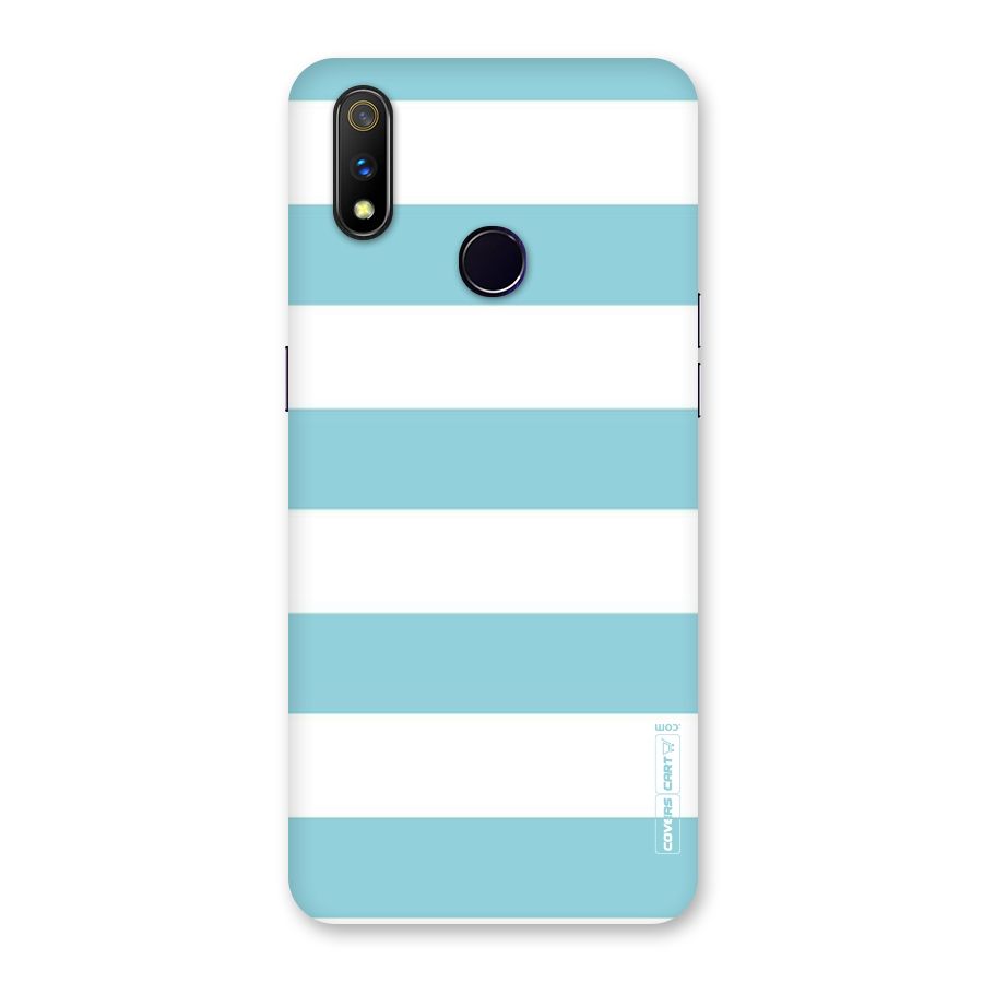 Pastel Blue White Stripes Back Case for Realme 3 Pro