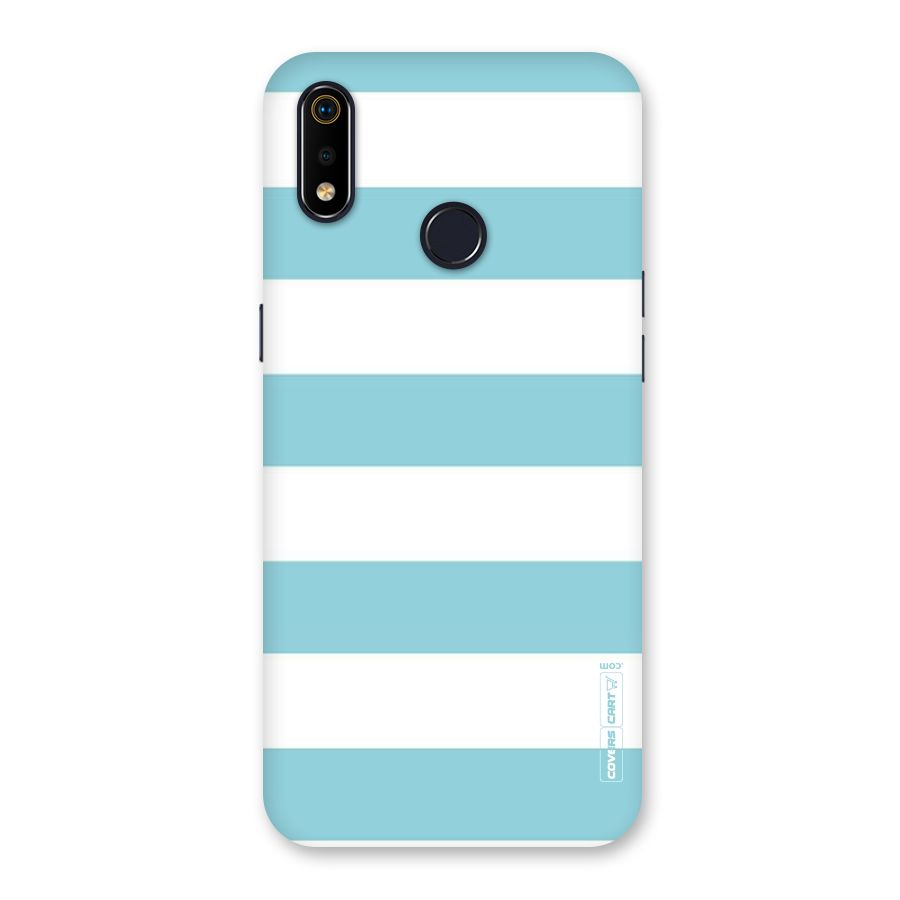 Pastel Blue White Stripes Back Case for Realme 3i