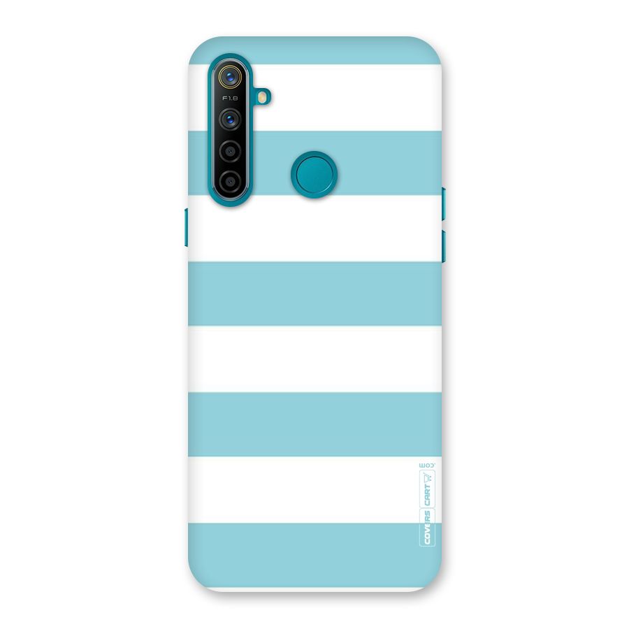 Pastel Blue White Stripes Back Case for Realme 5i