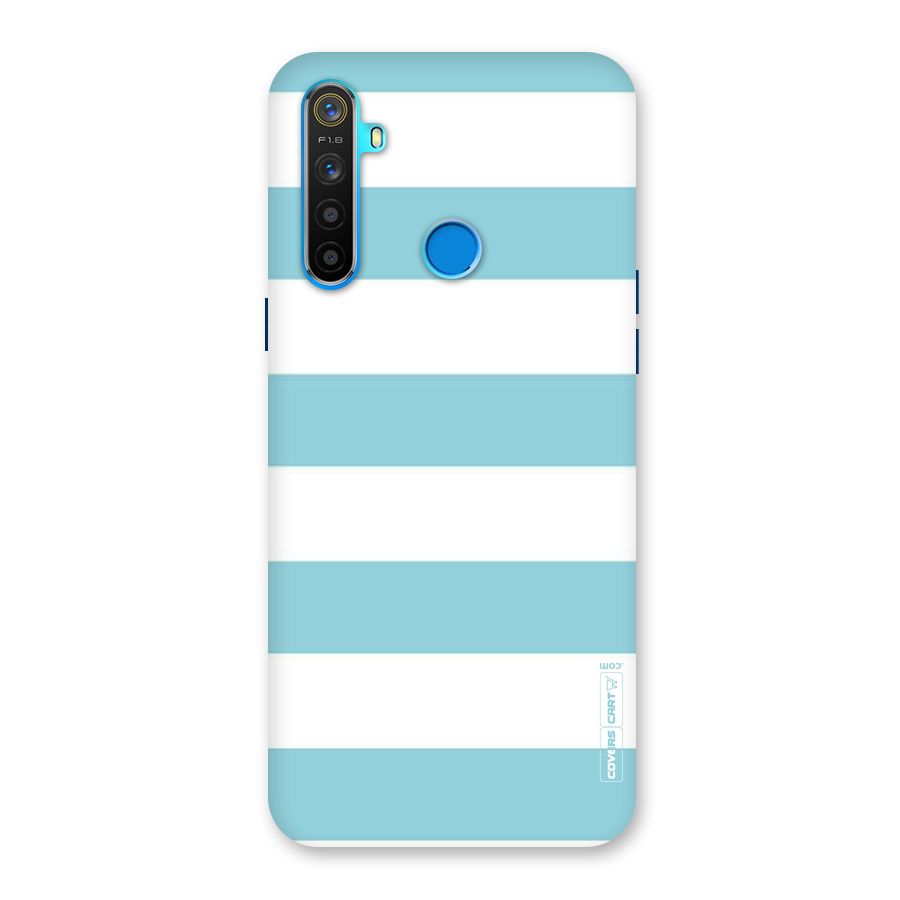 Pastel Blue White Stripes Back Case for Realme 5s